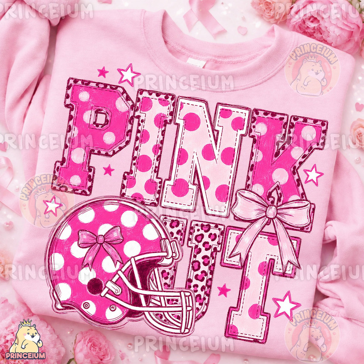 Pink Out Football Helmet
