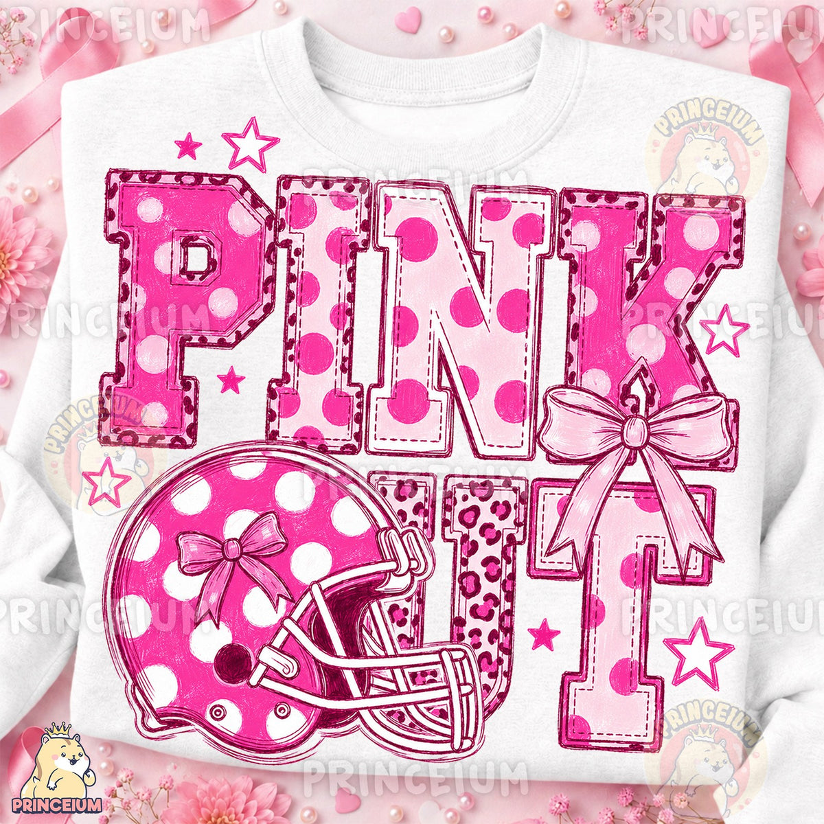 Pink Out Football Helmet