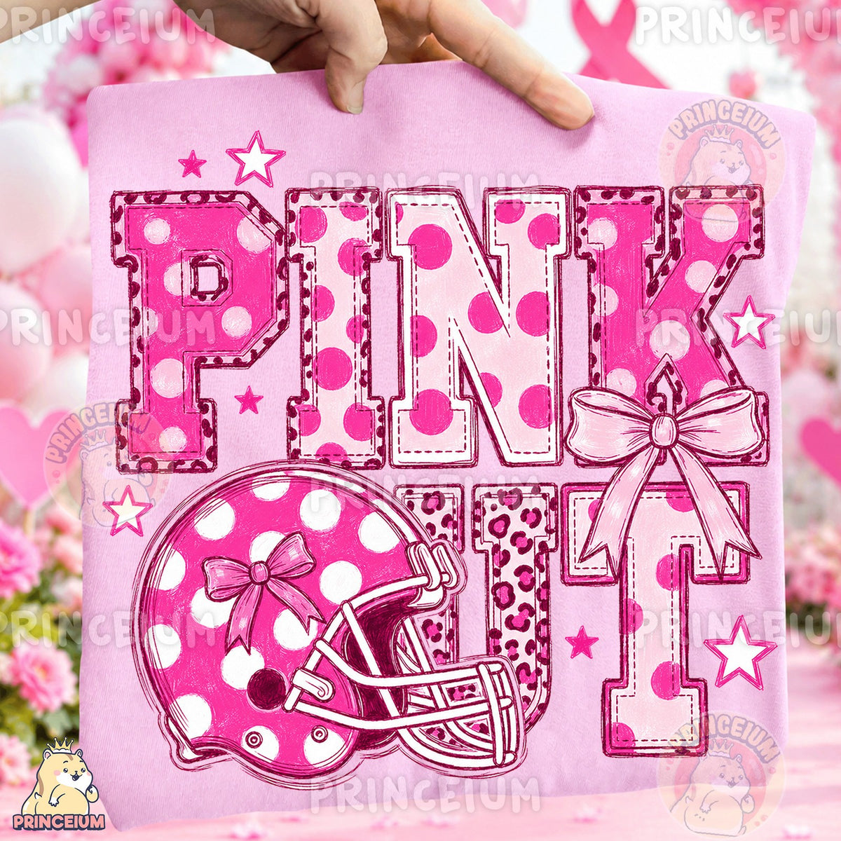 Pink Out Football Helmet