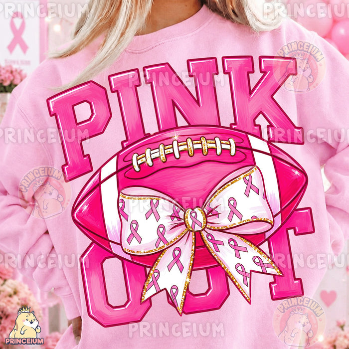 Pink Out Football Bow