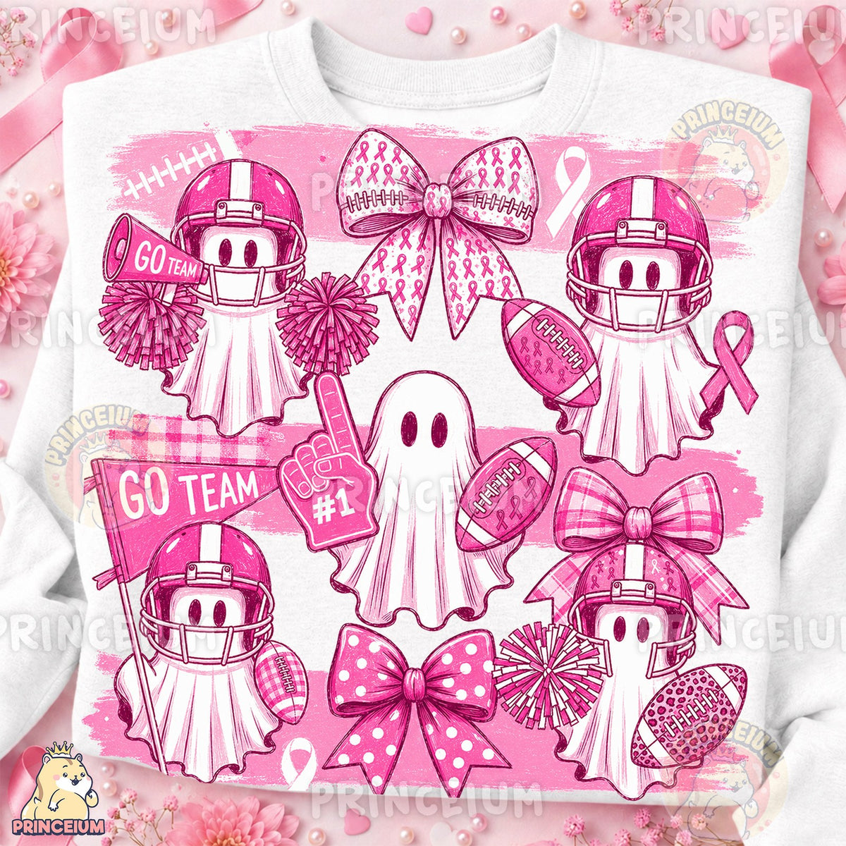 Pink Ghost Go Team Football