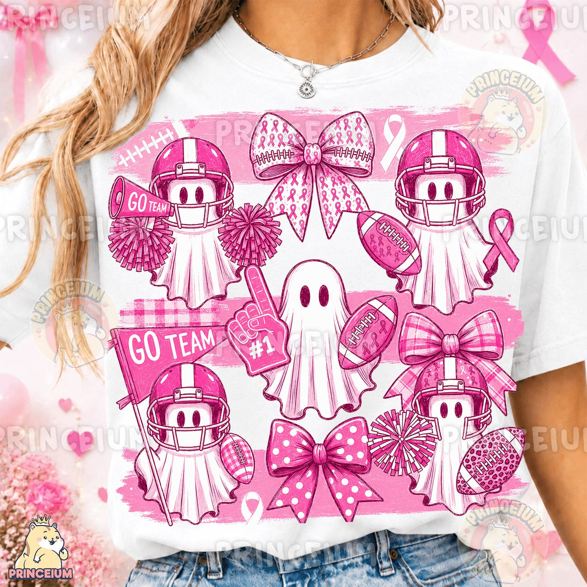 Pink Ghost Go Team Football
