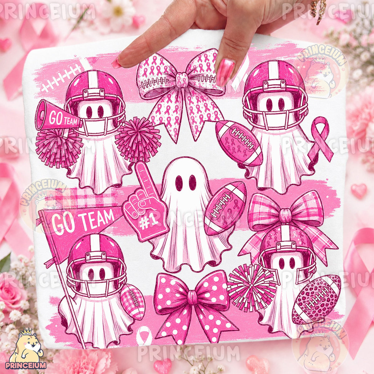 Pink Ghost Go Team Football
