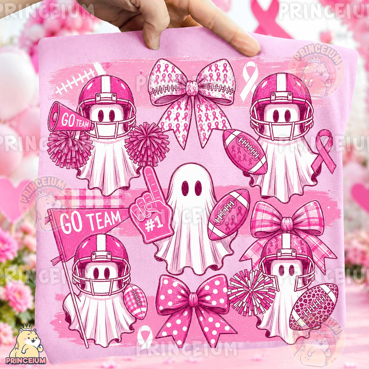 Pink Ghost Go Team Football