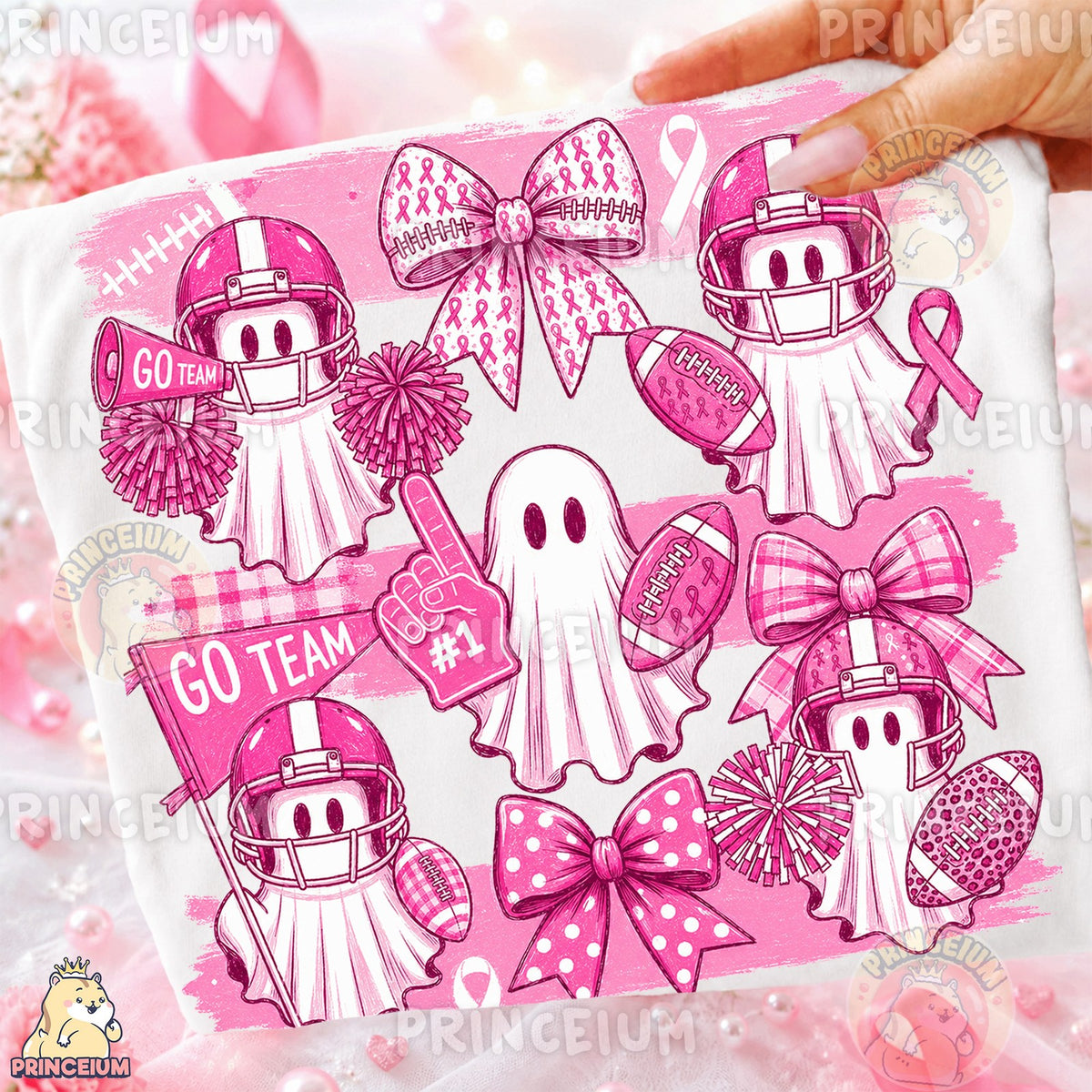 Pink Ghost Go Team Football