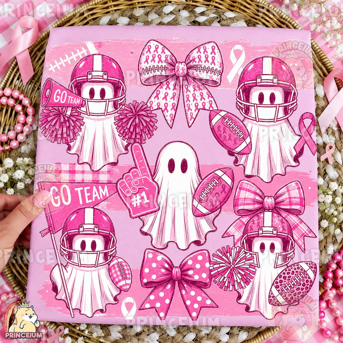 Pink Ghost Go Team Football