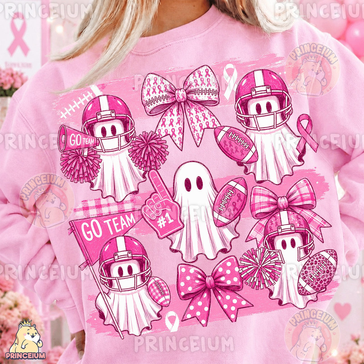 Pink Ghost Go Team Football