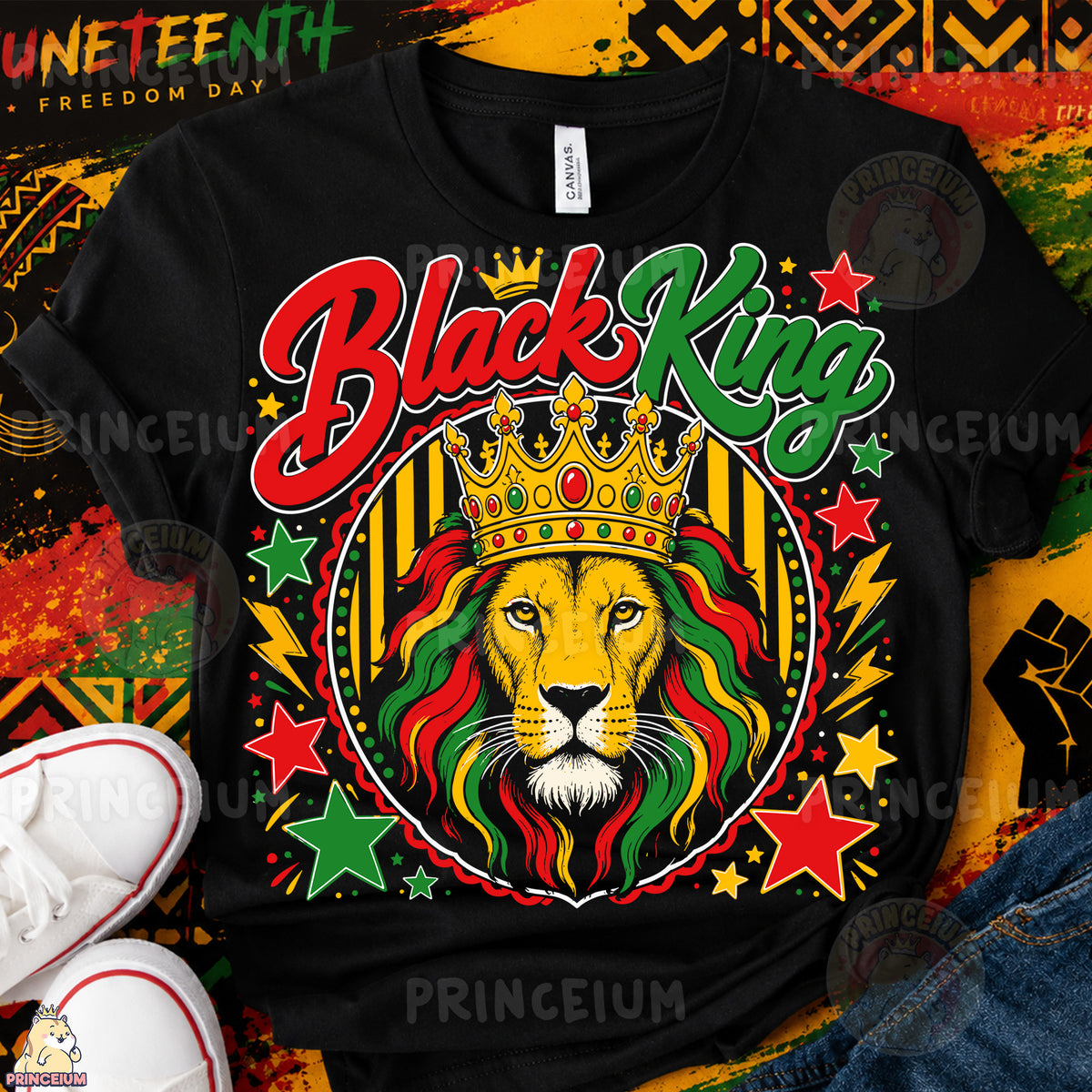 Black King Juneteenth Sublimation Design PNG Lion Freedom Day Digital Download