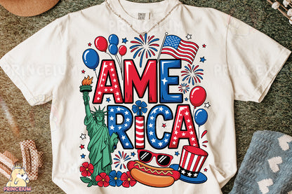 a white t - shirt with the words america on it