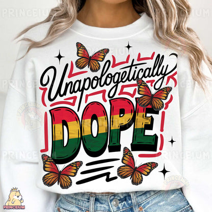 a woman wearing a white sweatshirt with a raspberry dope on it