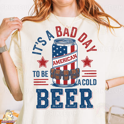 a woman wearing a t - shirt that says it's a bad day to