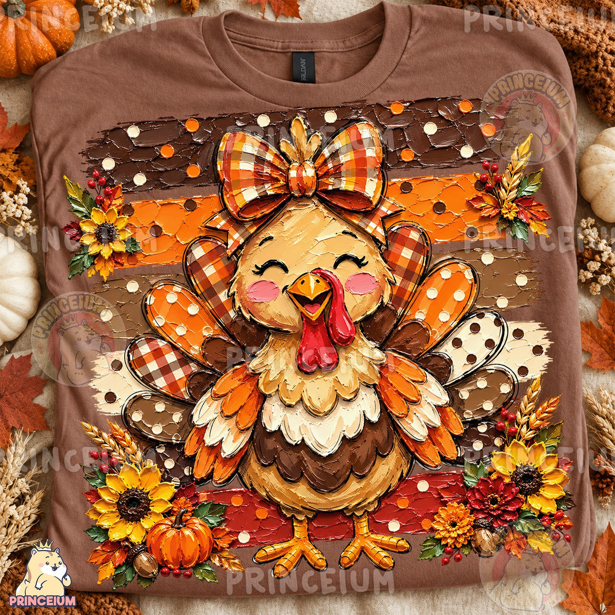 Cute Fall Turkey With Bow