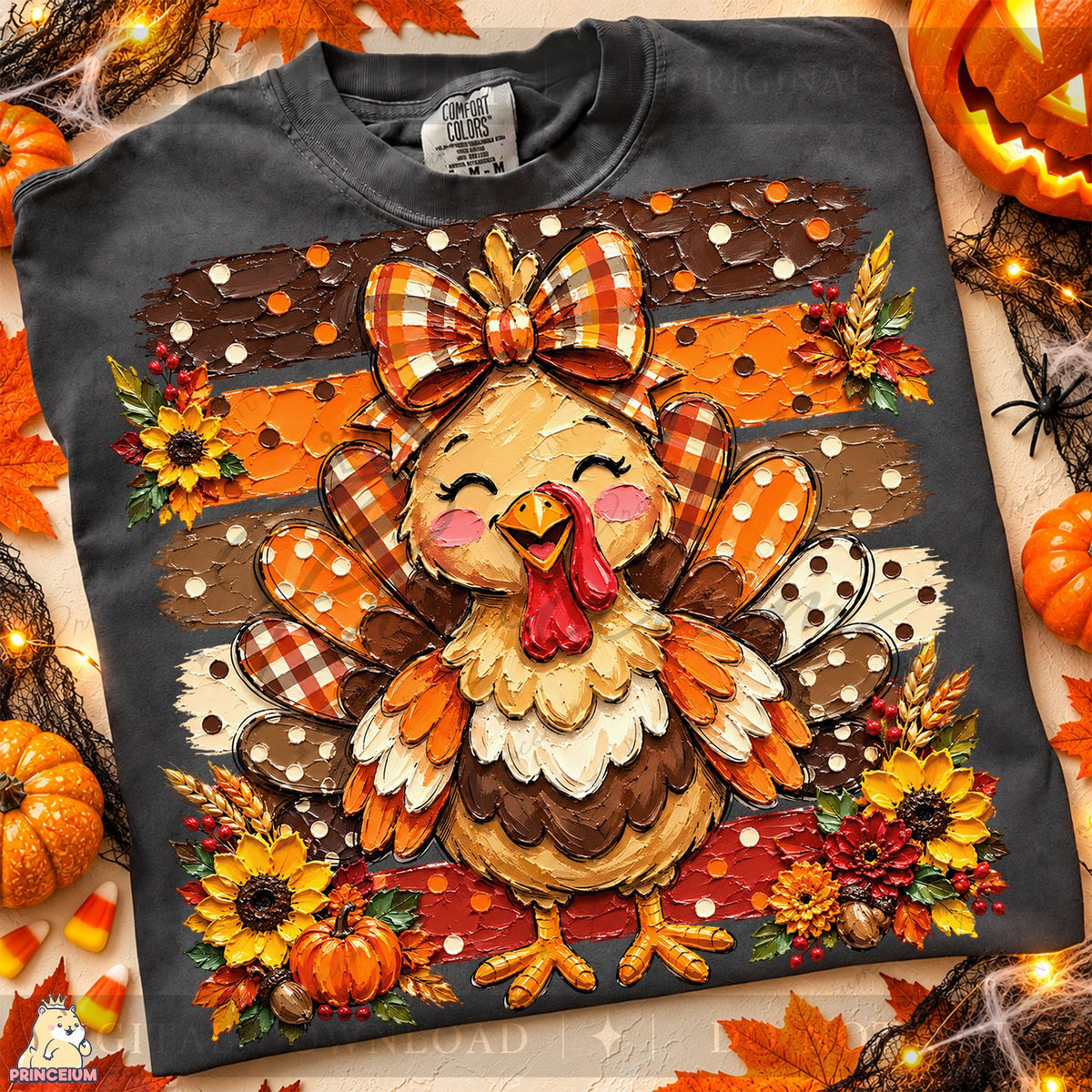 Cute Fall Turkey With Bow
