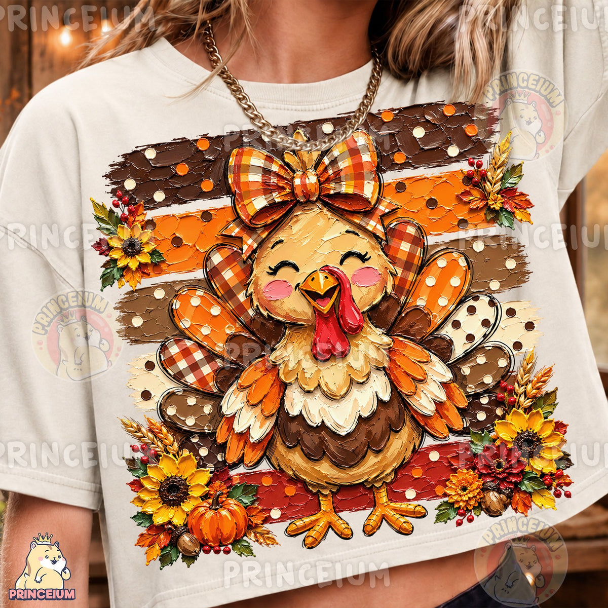 Cute Fall Turkey With Bow
