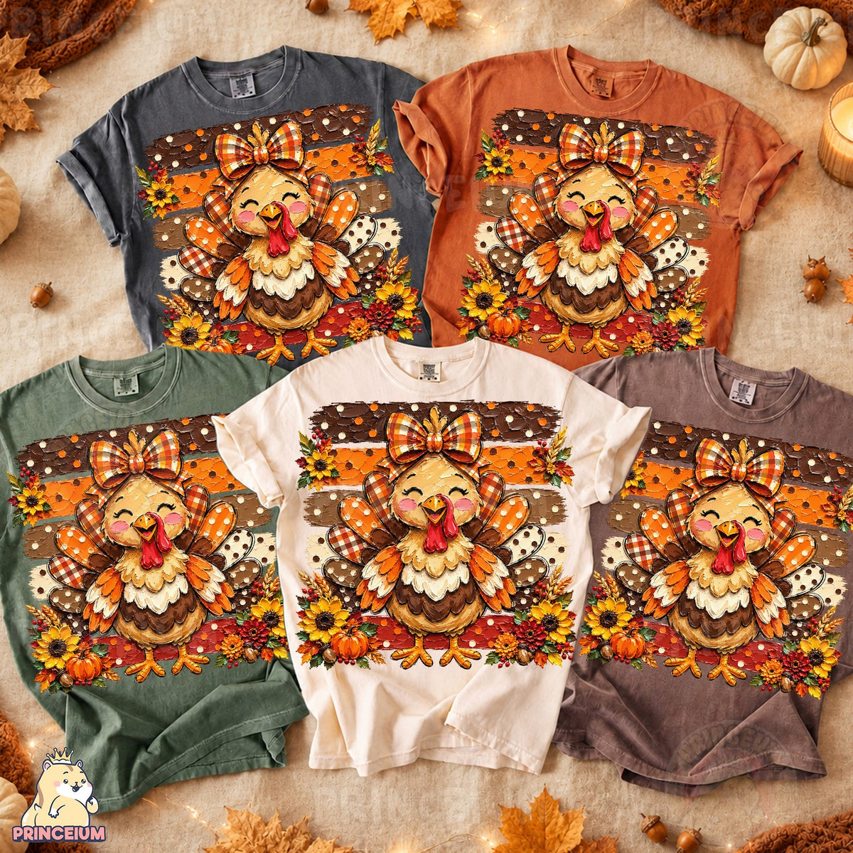 Cute Fall Turkey With Bow