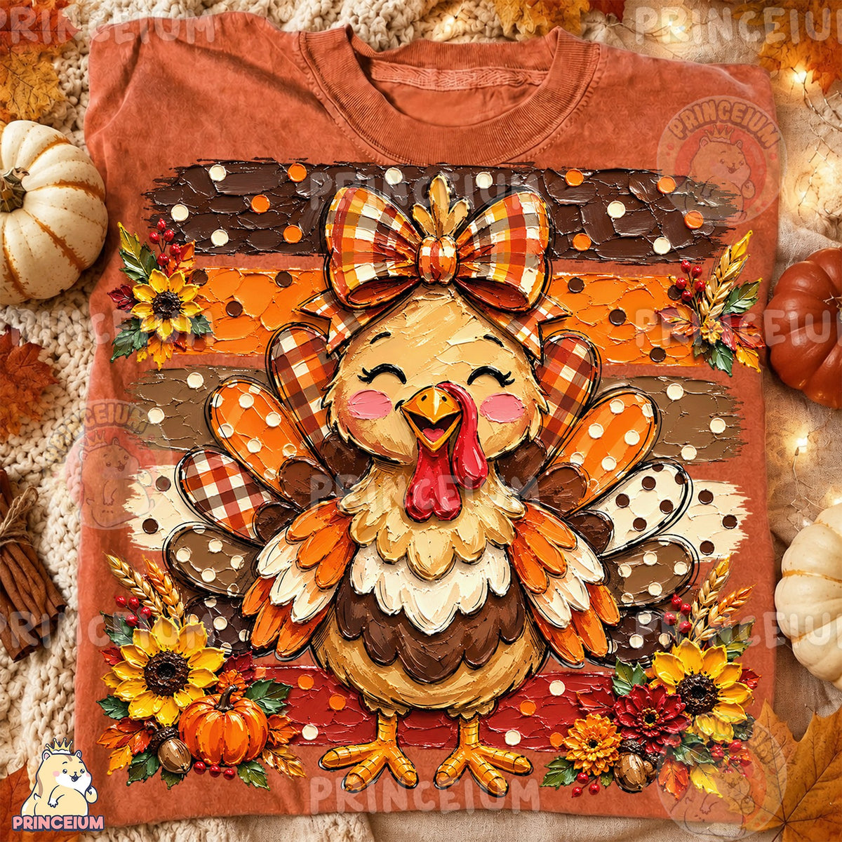 Cute Fall Turkey With Bow