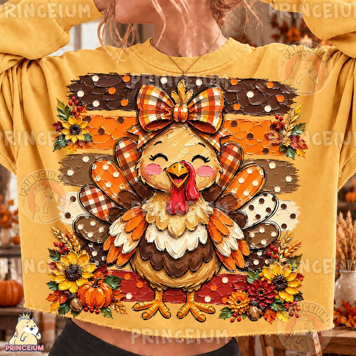 Cute Fall Turkey With Bow