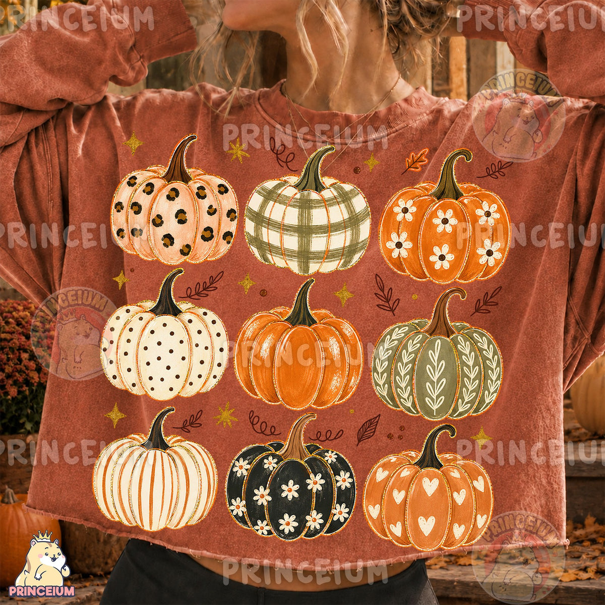 Leopard & Daisy Pumpkins Fall
