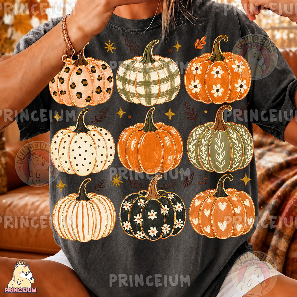 Leopard & Daisy Pumpkins Fall
