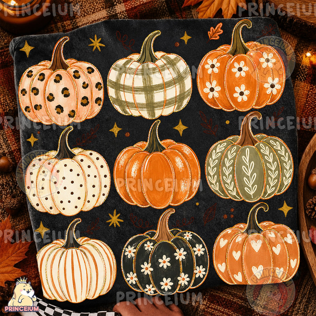Leopard & Daisy Pumpkins Fall
