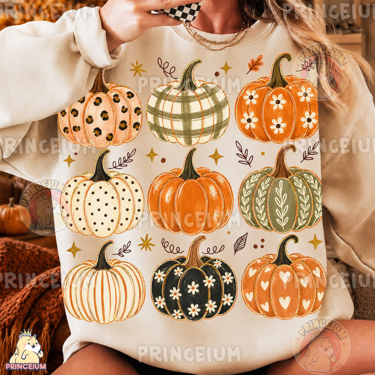 Leopard & Daisy Pumpkins Fall
