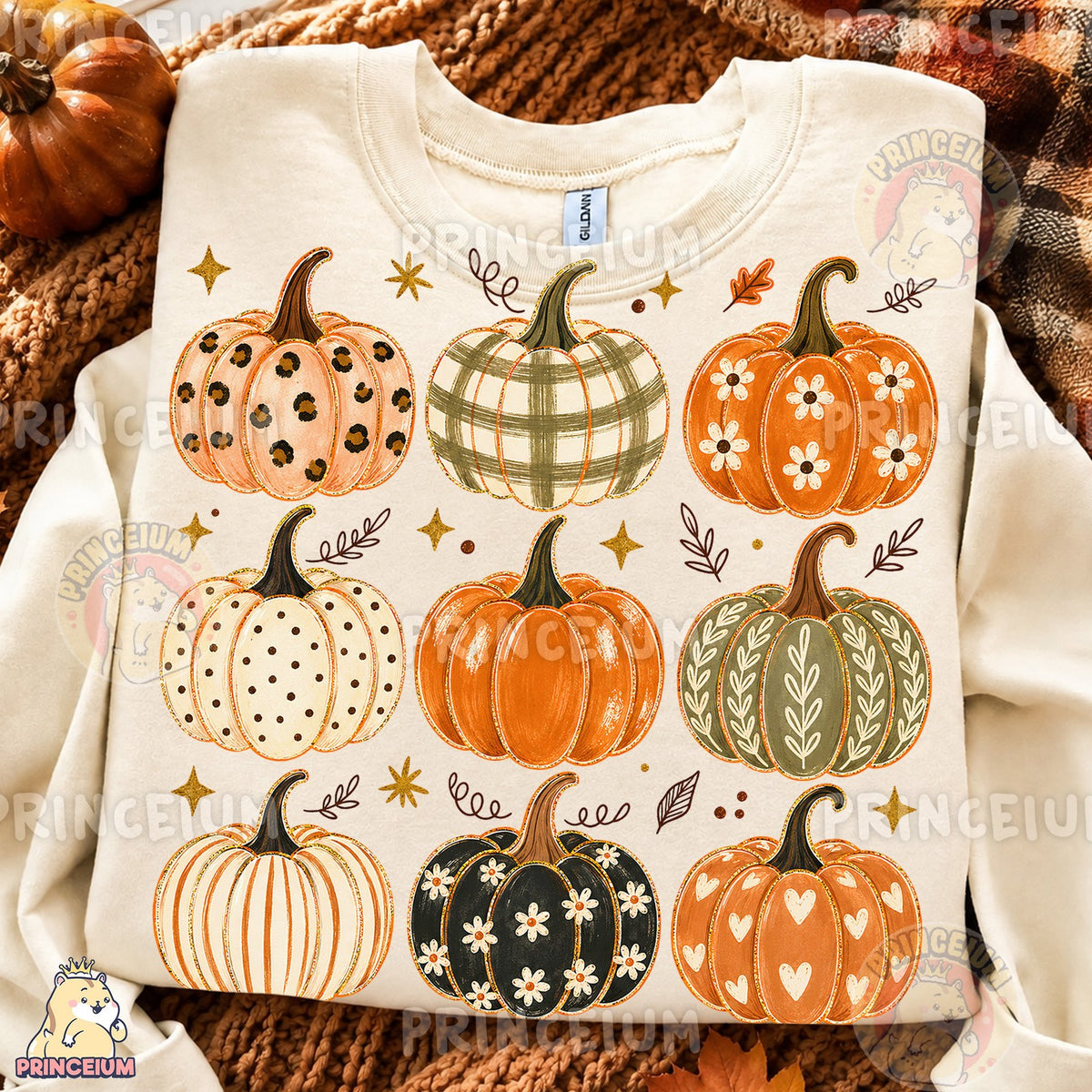 Leopard & Daisy Pumpkins Fall