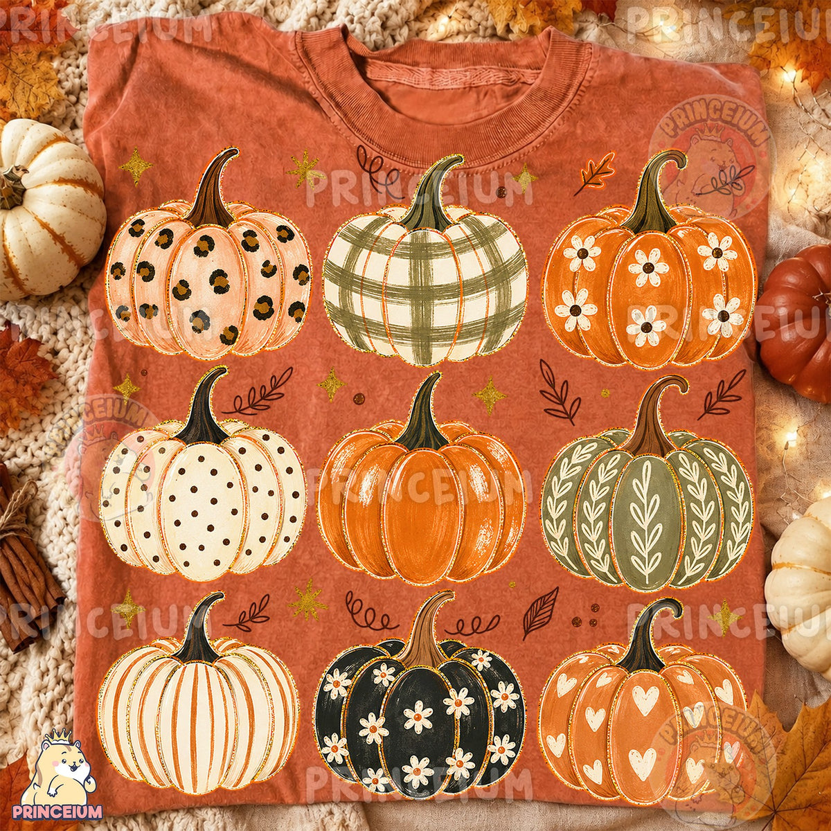 Leopard & Daisy Pumpkins Fall