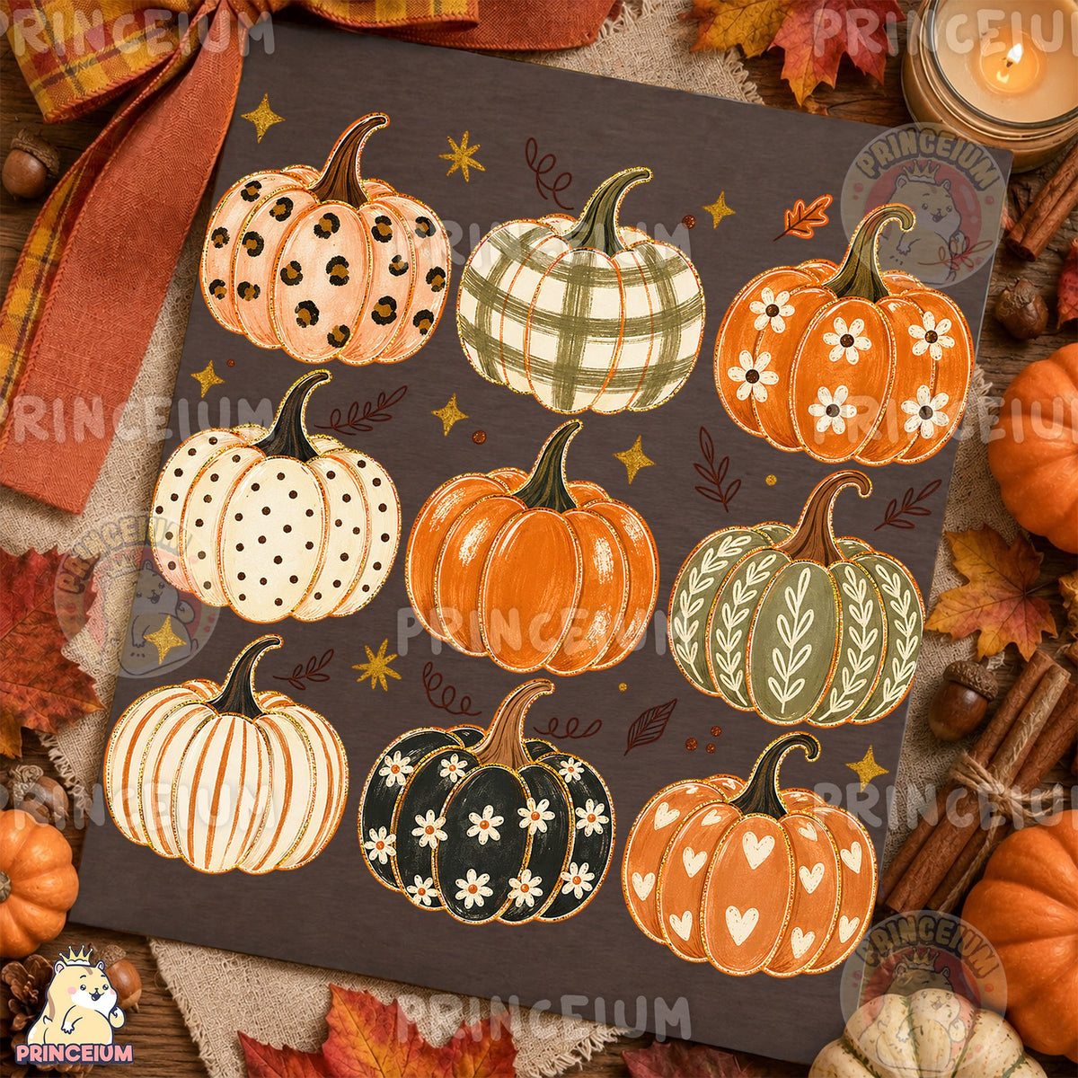 Leopard & Daisy Pumpkins Fall