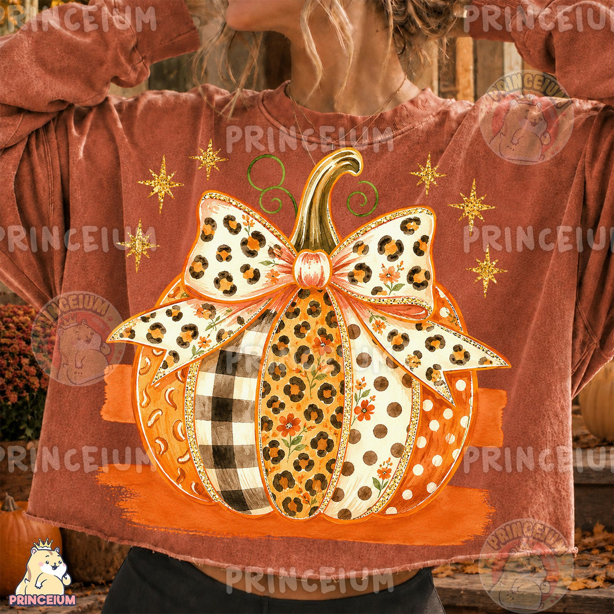 Coquette Patterned Pumpkin