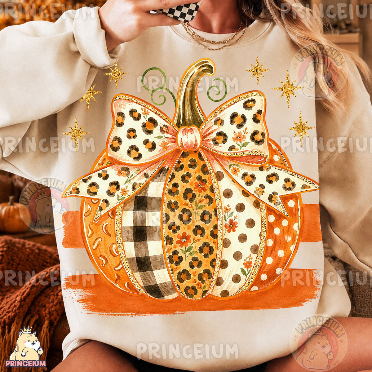 Coquette Patterned Pumpkin