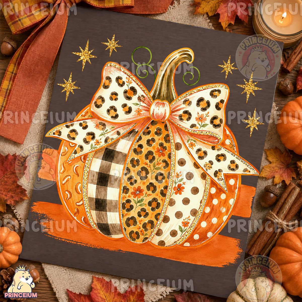 Coquette Patterned Pumpkin