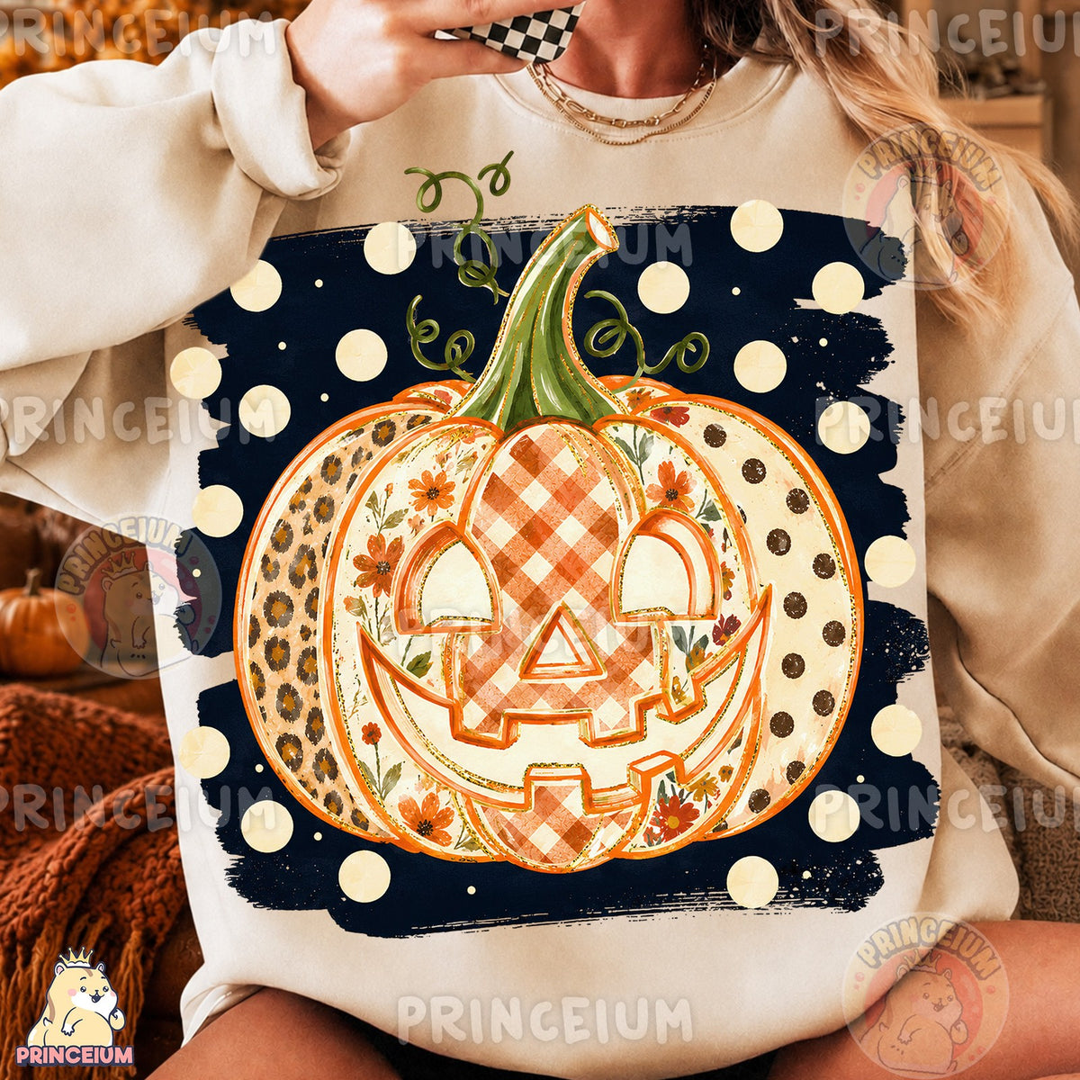 Patchwork Jack-O-Lantern