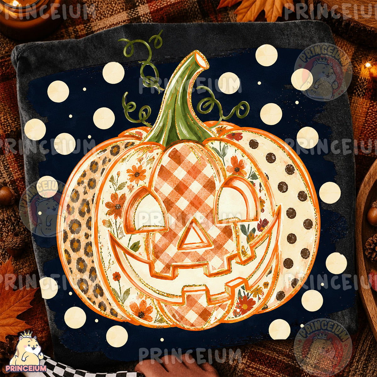 Patchwork Jack-O-Lantern