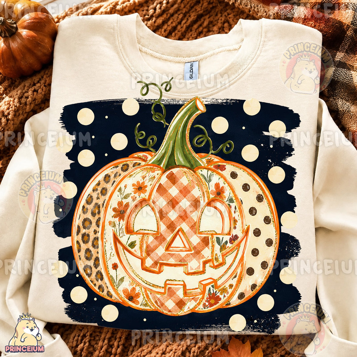 Patchwork Jack-O-Lantern