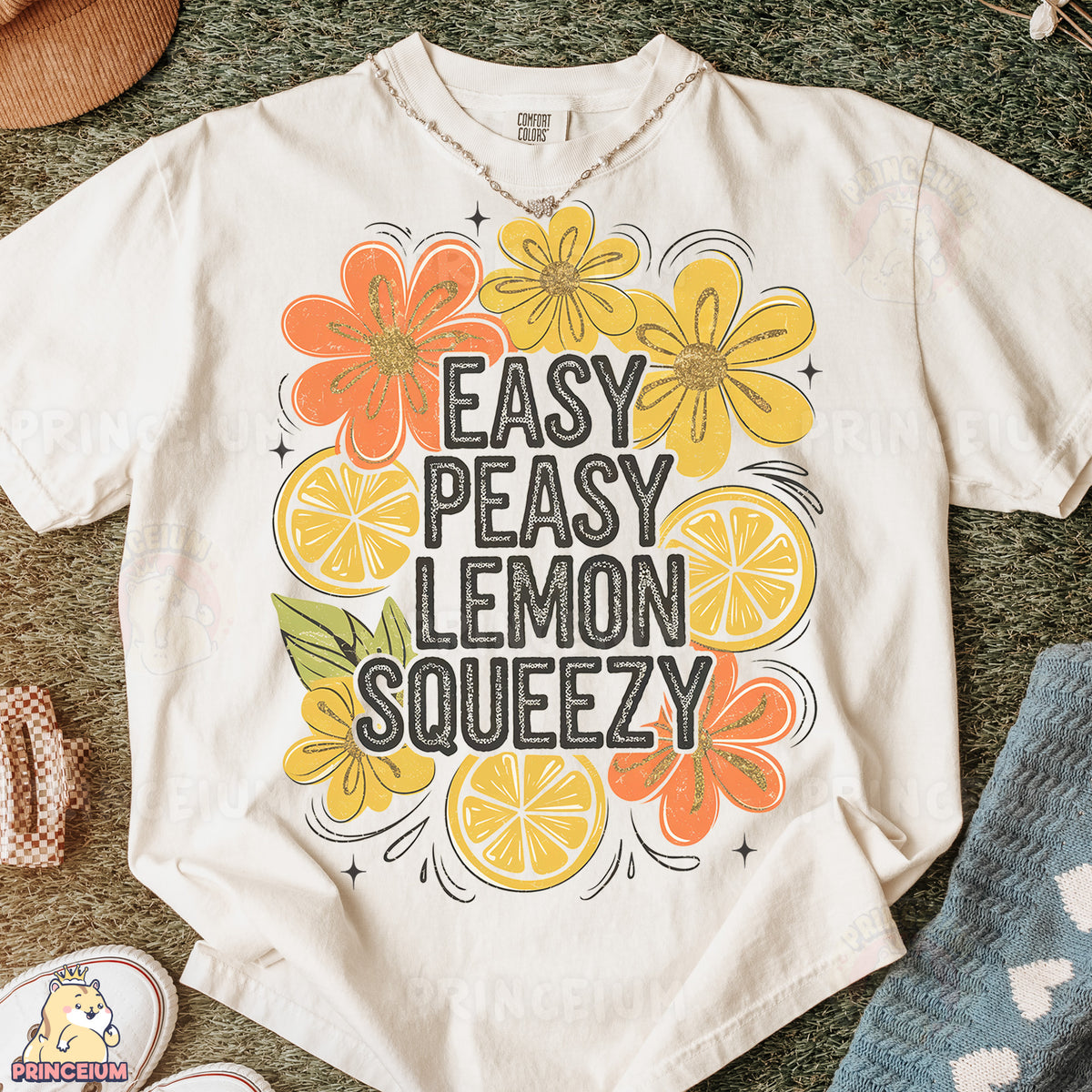 a t - shirt that says easy peasy lemon squeezezy