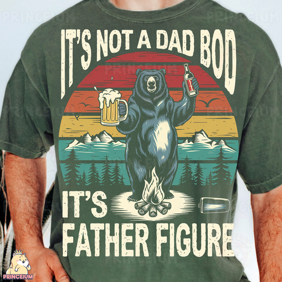 a man wearing a t - shirt that says it's not a dad bo