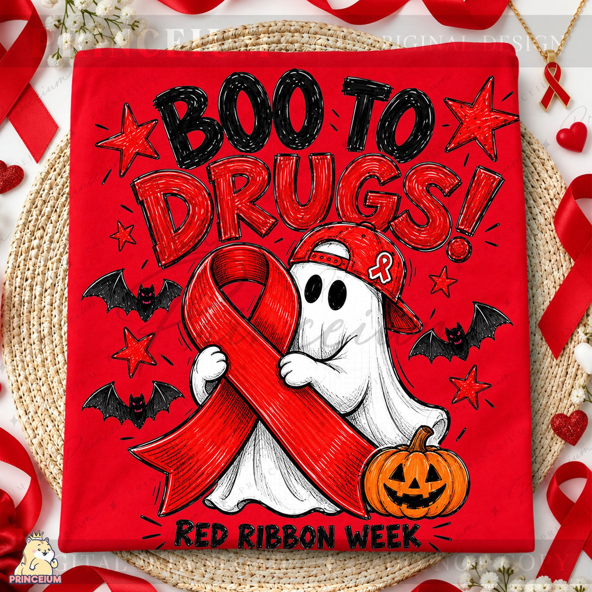 Boo to Drugs Ghost Red Ribbon Week