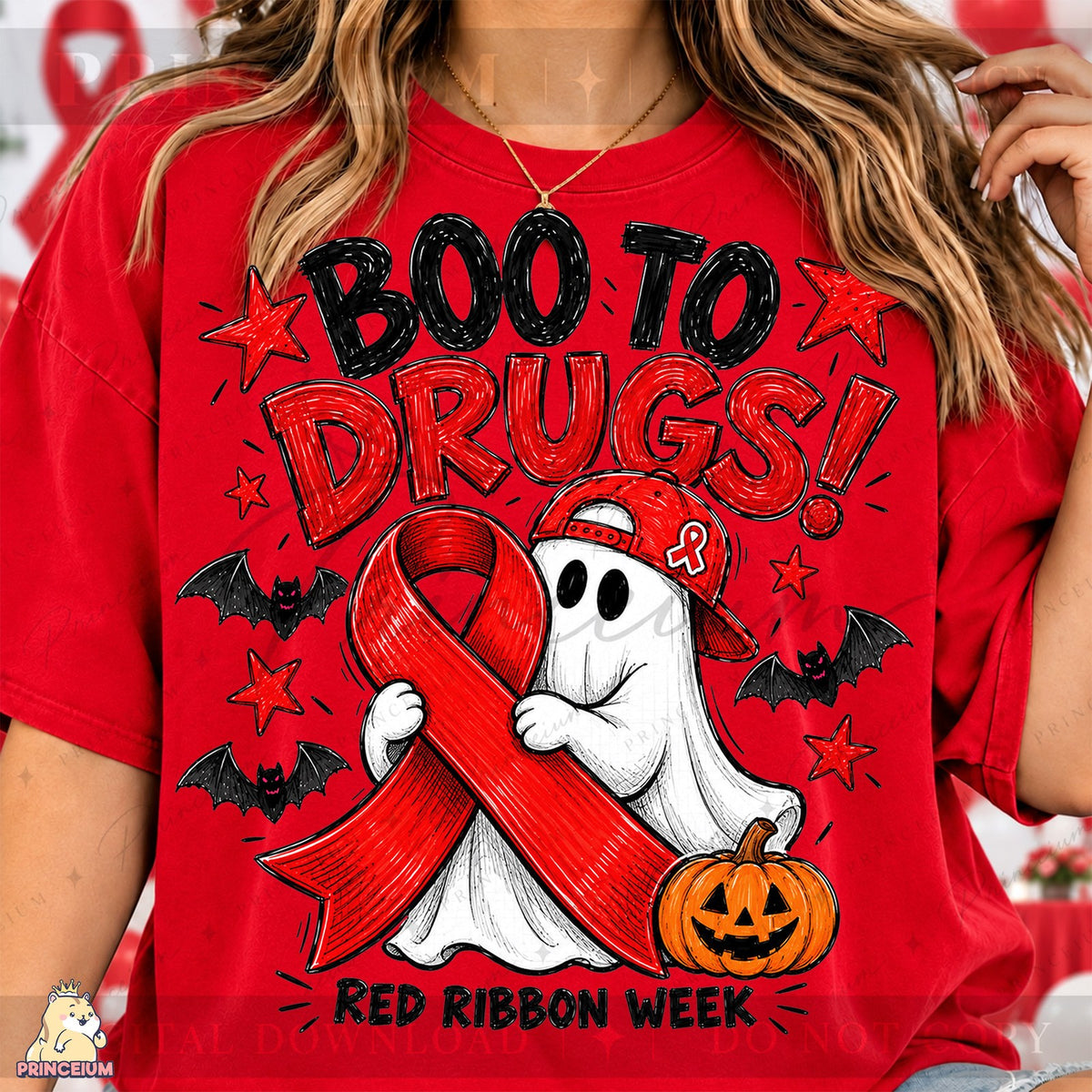 Boo to Drugs Ghost Red Ribbon Week