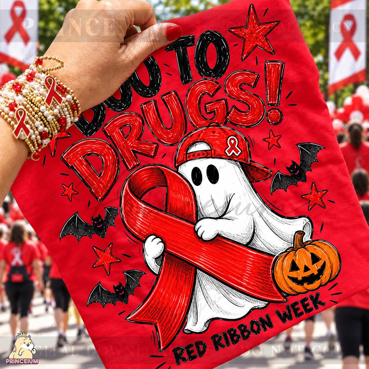 Boo to Drugs Ghost Red Ribbon Week