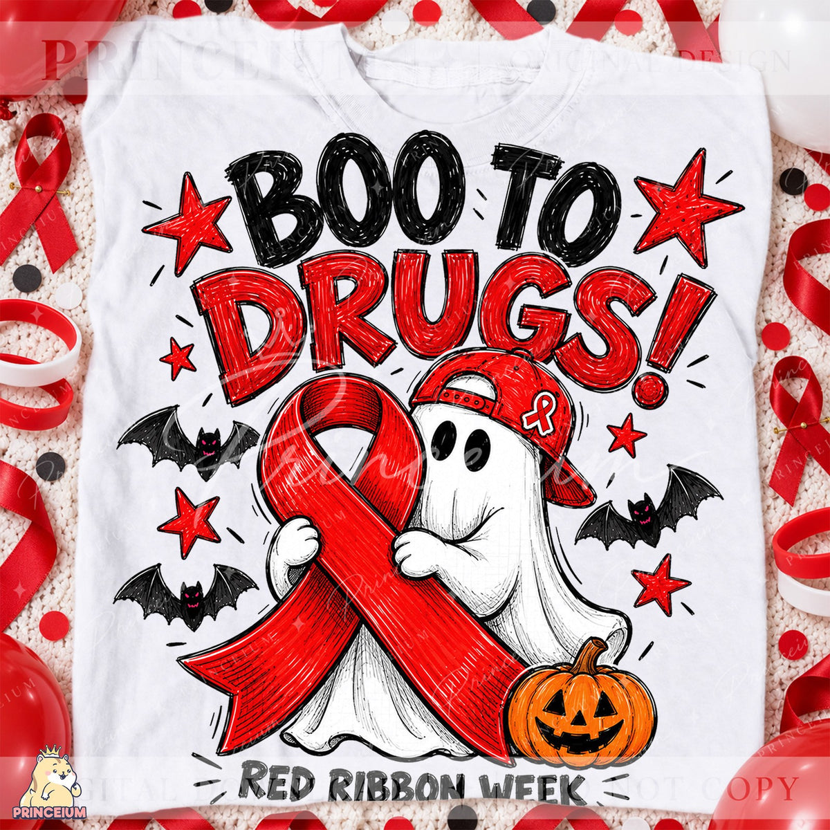 Boo to Drugs Ghost Red Ribbon Week