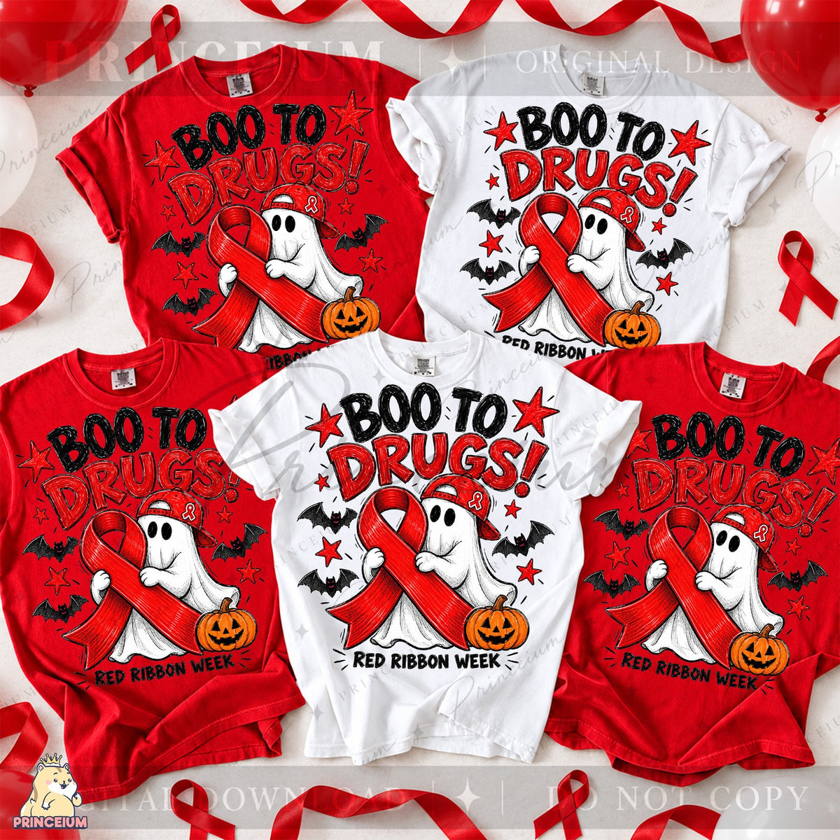 Boo to Drugs Ghost Red Ribbon Week