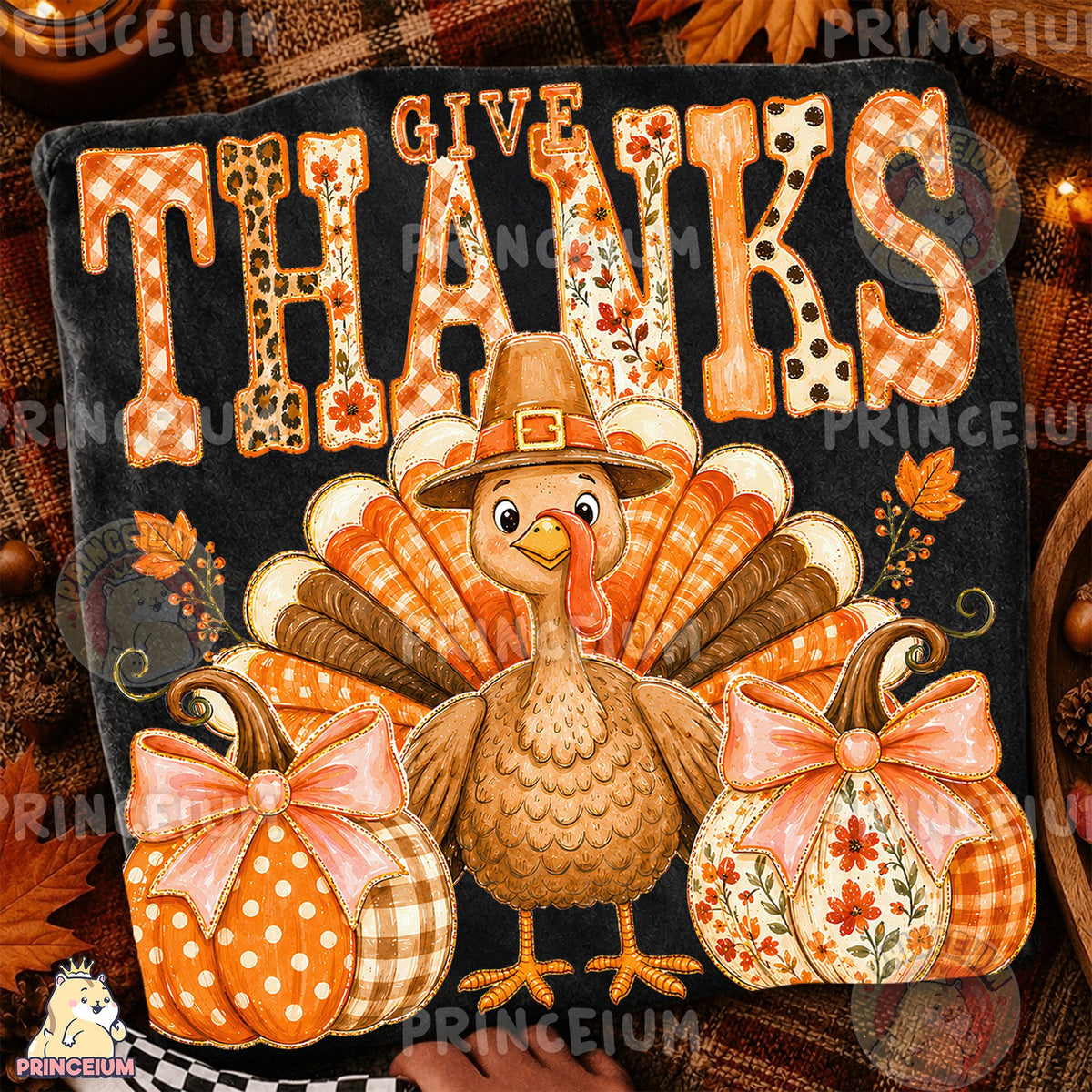Give Thanks Turkey & Pumpkins