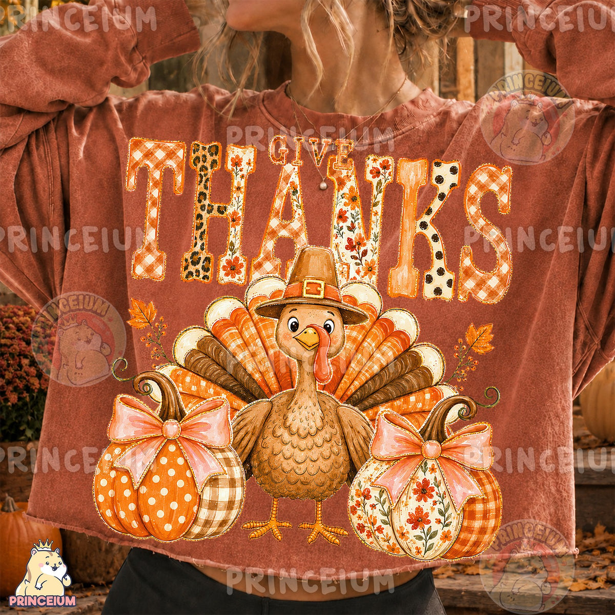 Give Thanks Turkey & Pumpkins