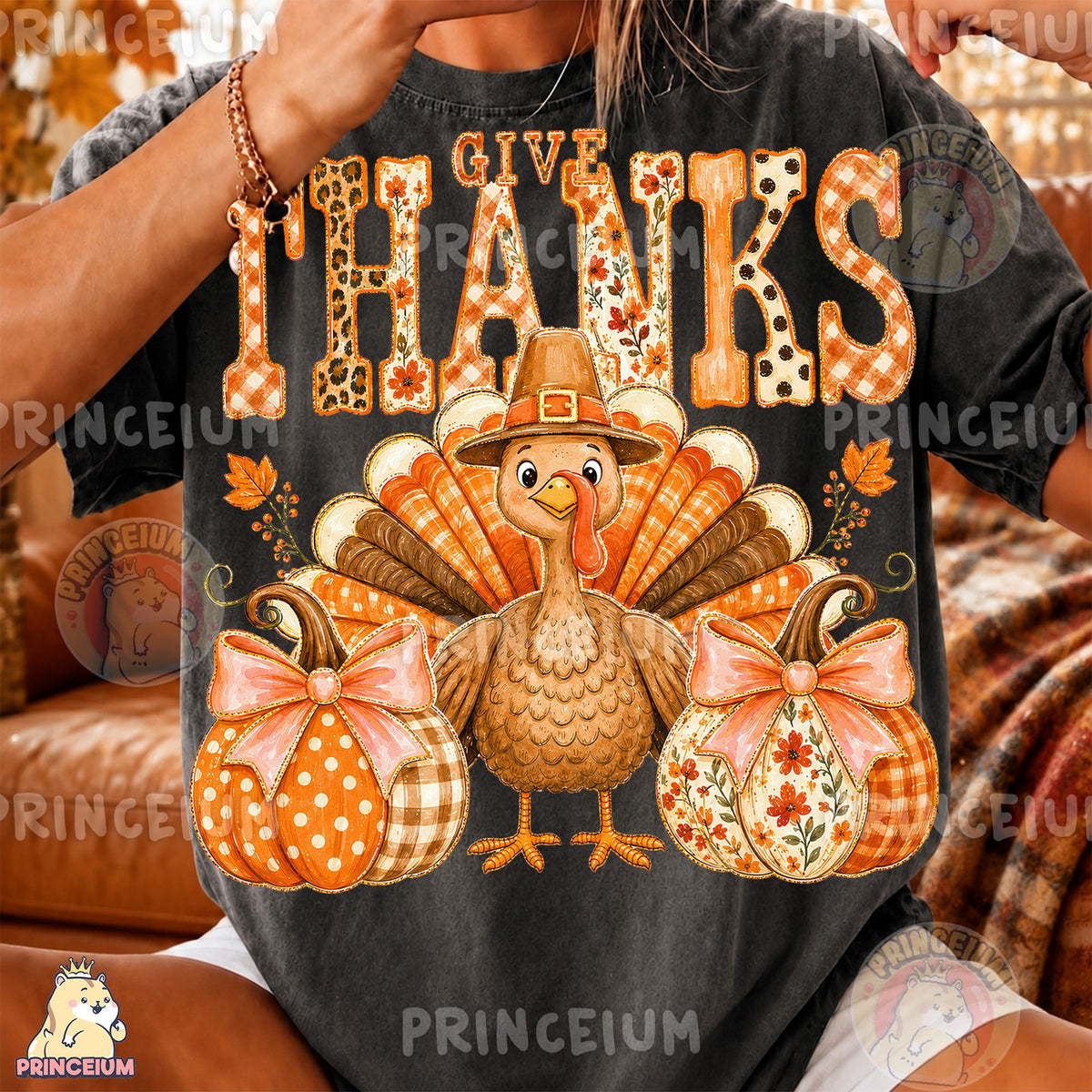 Give Thanks Turkey & Pumpkins
