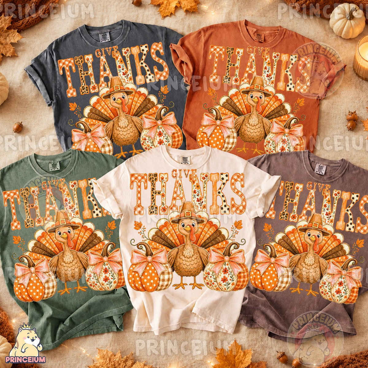 Give Thanks Turkey & Pumpkins
