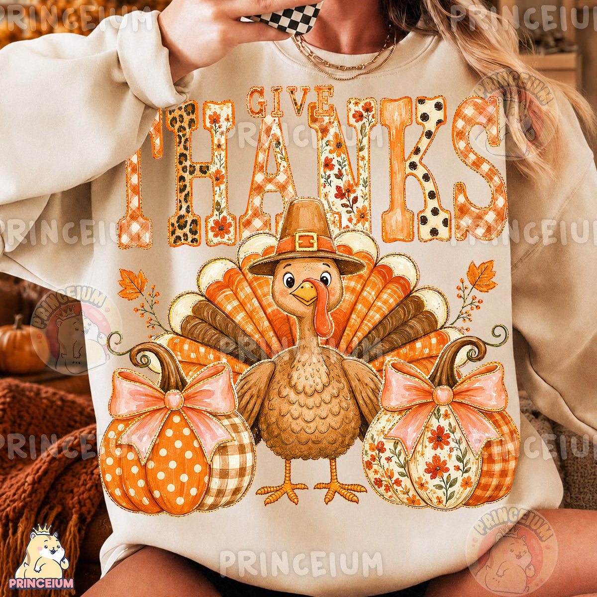 Give Thanks Turkey & Pumpkins