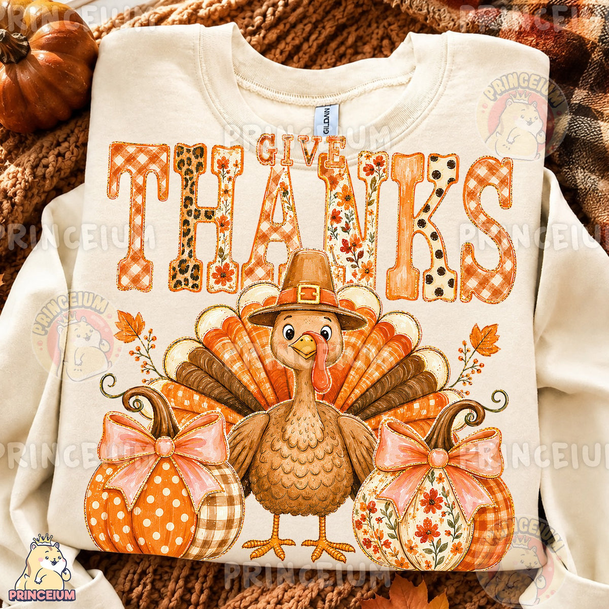 Give Thanks Turkey & Pumpkins