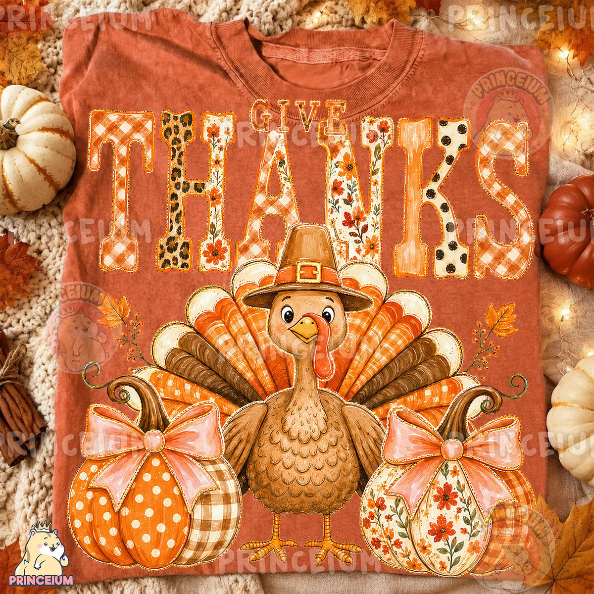 Give Thanks Turkey & Pumpkins