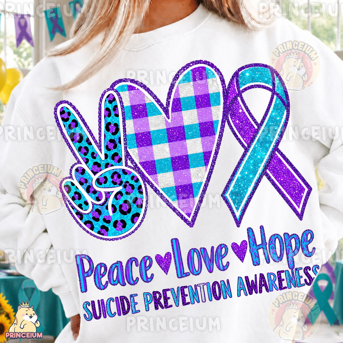 Peace Love Hope Awareness Ribbon