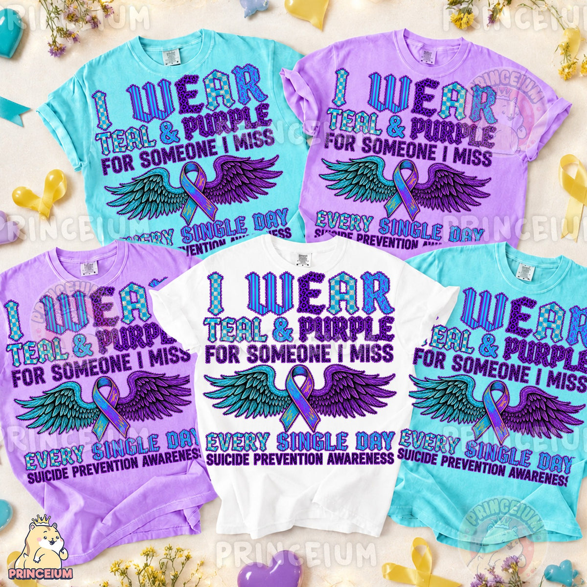 Teal & Purple Suicide Prevention Wings
